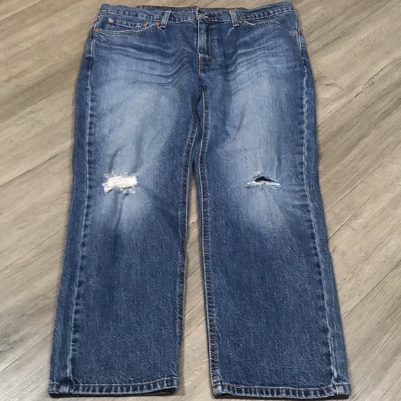 Levi’s 541 Athletic Tapered Leg Medium Wash Busted Knee Jeans size 38x30 - Picture 6 of 11